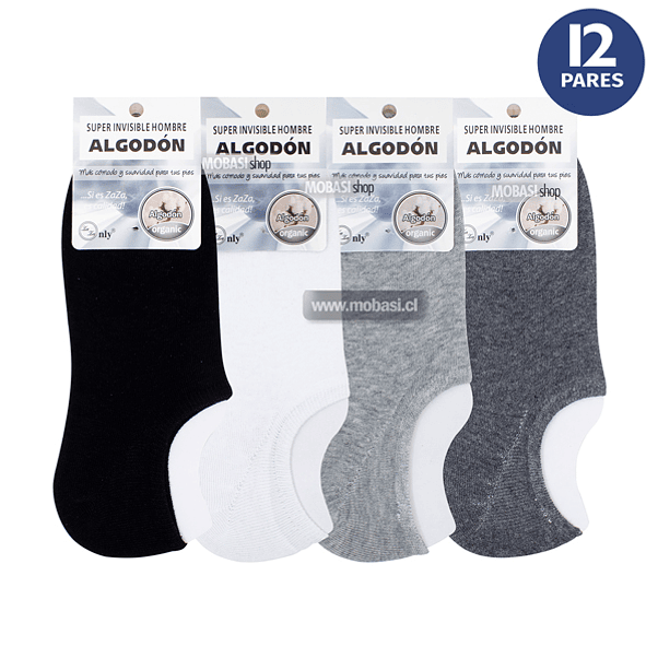 x12 Calcetín Tobilleras Super Invisible Algodón 2