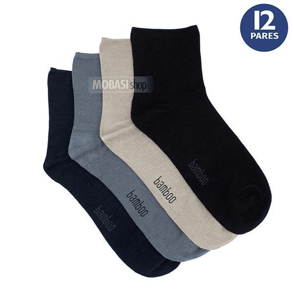 x12 Pares Calcetín Bambú Largo americano - Sin costura 3