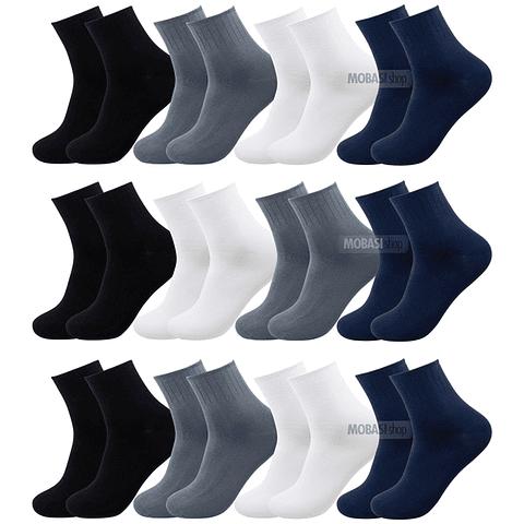 x12 Pares Calcetines Bambú Media caña - Sin costura