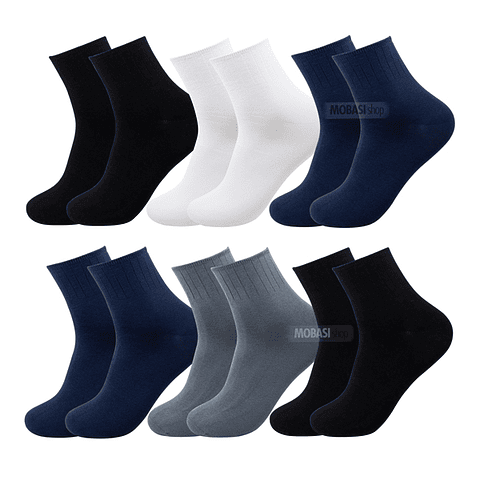 x6 Pares Calcetines Bambú Media caña - Sin costura