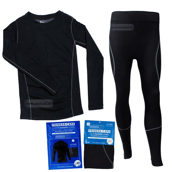 Conjunto Primera Capa Algodón Calza +Camiseta Hombre 3