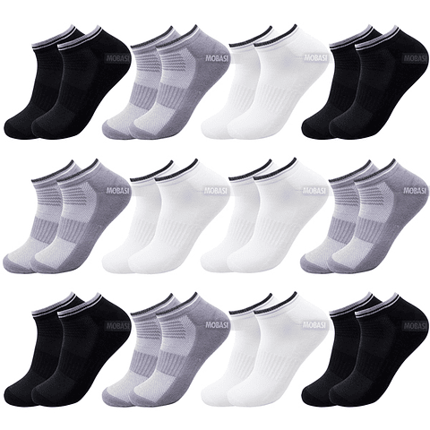 x12 Calcetines Tobilleras Bambú con interior de toalla