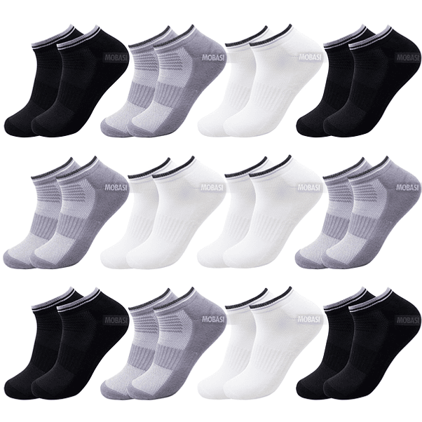 x12 Calcetines Tobilleras Bambú con interior de toalla 1