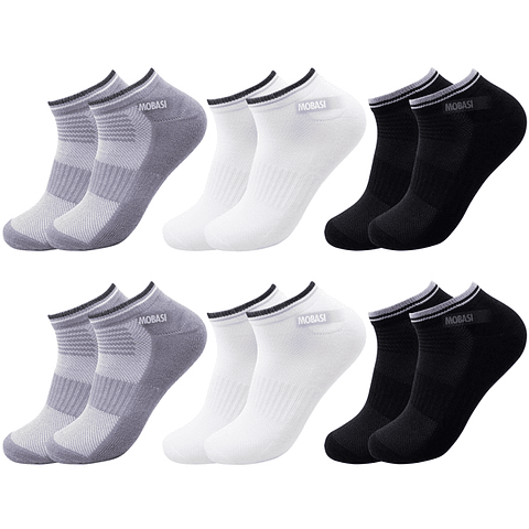 x6 Calcetines Tobilleras Bambú con interior de toalla