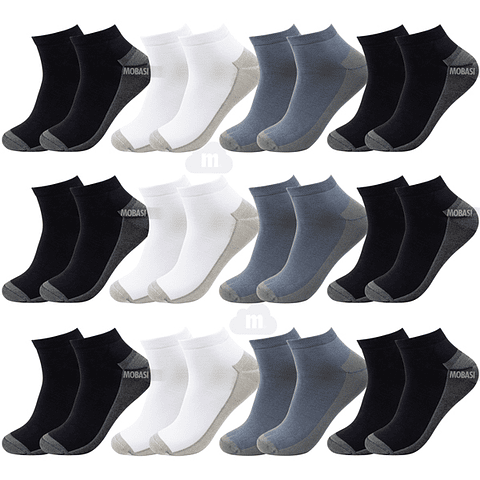 X12 Calcetín Tobilleras Bambú +COBRE - Sin Costura