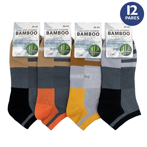 x12 Calcetín Tobilleras Bambú - Sin Costura 2