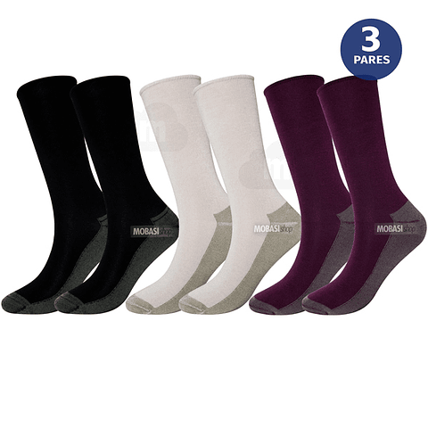 x3 Calcetínes largos Bambú +COBRE diabético - Sin costura