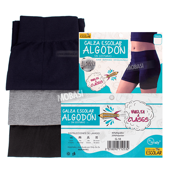 Calzas Cortas Algodón Escolar Juvenil - Sin costura 3