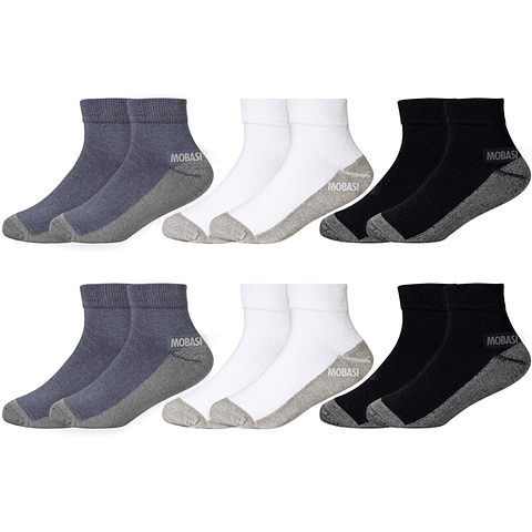 x6 Tobilleras Niños Bambú +COBRE - Sin costura