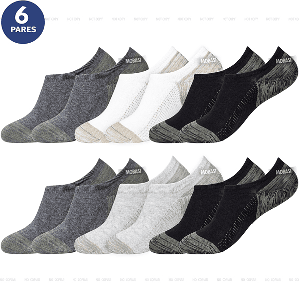 x6 Calcetín Tobilleras Super Invisible Algodón +COBRE - Sin costura 1