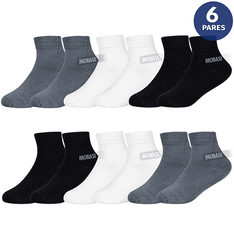 x6 Calcetines Tobilleras Bambú Niños - Sin costura