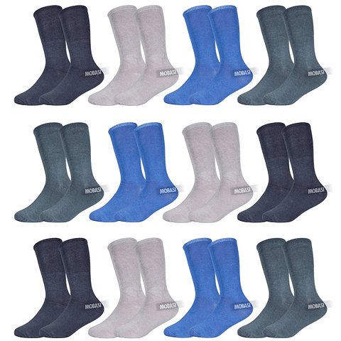 x12 Pares Calcetín Largos Bambú Niño - Sin Costura 