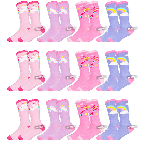 x12 Pares Calcetines Largos Bambú Sin Costura Niña