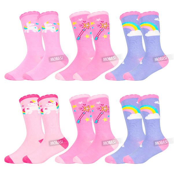 x6 Pares Calcetines Largos Bambú Sin Costura Niña 1