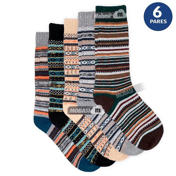 X6 Calcetín Invierno Lana Térmicos Grueso Sin Costura - Mujer 5