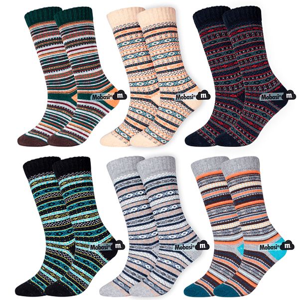 X6 Calcetín Invierno Lana Térmicos Grueso Sin Costura - Mujer 1