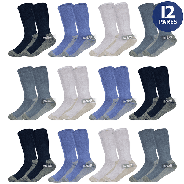 x12 Pares Calcetines Largos Niño Bambú +COBRE - Sin Costura 1