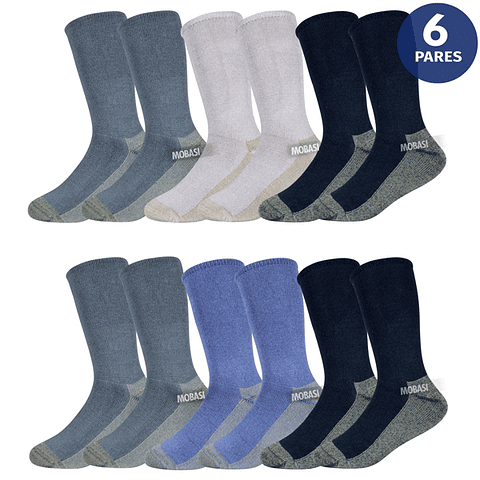 x6 Pares Calcetines Largos Niño Bambú +COBRE - Sin Costura