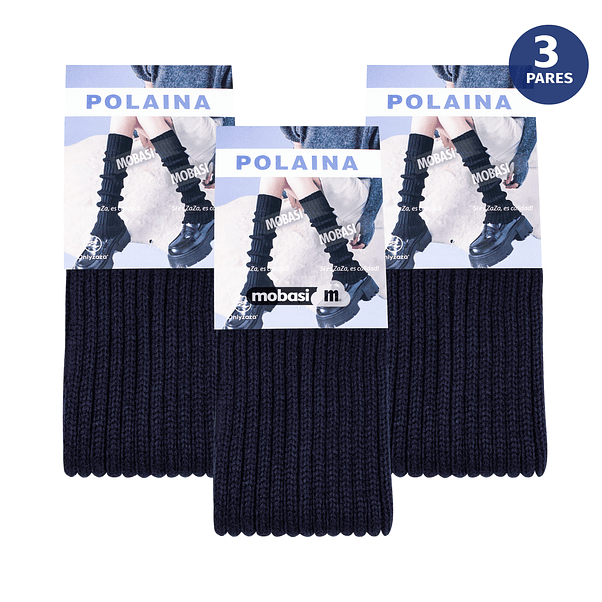 X3 Polainas Calentadores Pantorrilla Colegio Extra Largas 45cm 1