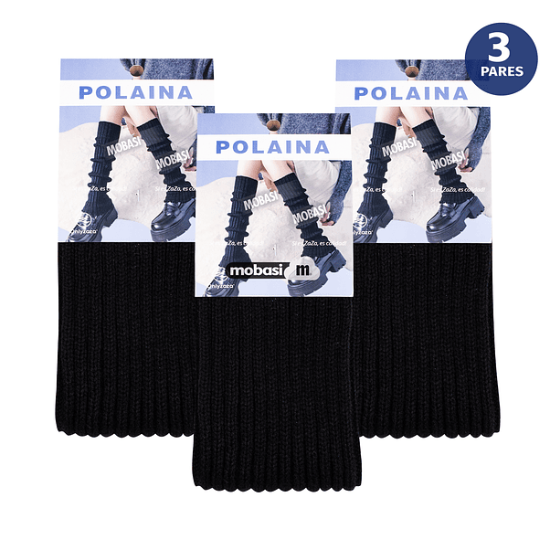 X3 Polainas Calentadores Pantorrilla Colegio Extra Largas 45cm 3