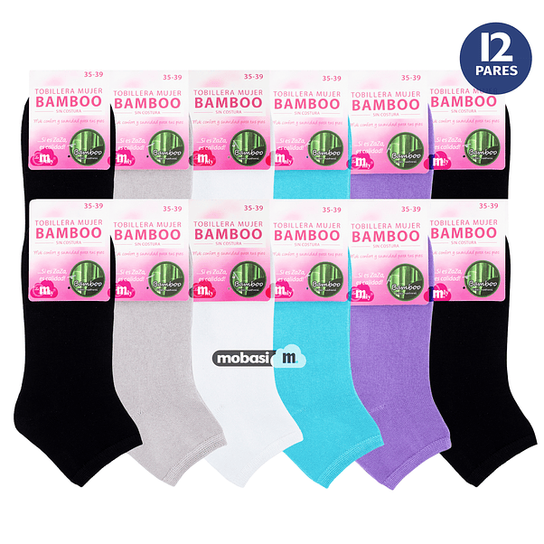 x12 Calcetín Tobilleras de Bambú - Sin costura 2
