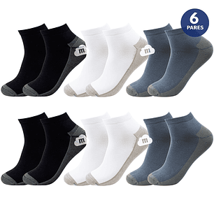 X6 Calcetín Tobilleras Bambú +COBRE - Sin Costura