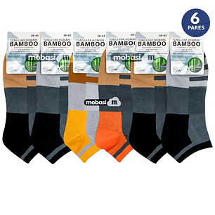 x6 Calcetín Tobilleras Bambú - Sin Costura