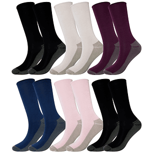 x6 Calcetínes largos Bambú +COBRE diabético - Sin costura