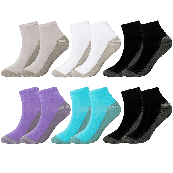 x6 Calcetín Tobilleras Bambú +COBRE - Sin costura 1