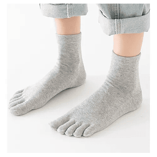 x6 Calcetines Tobilleras con Dedos Algodón Yoga Pilates