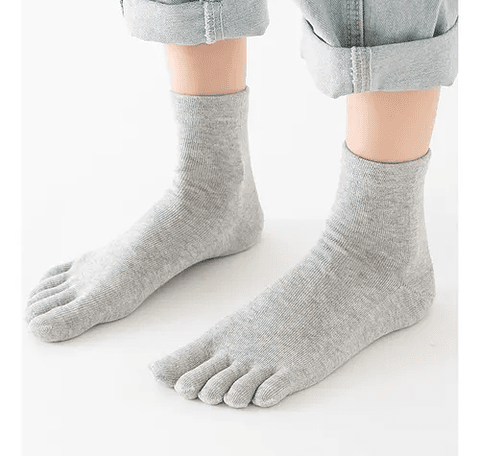 x6 Calcetines Tobilleras con Dedos Algodón Yoga Pilates