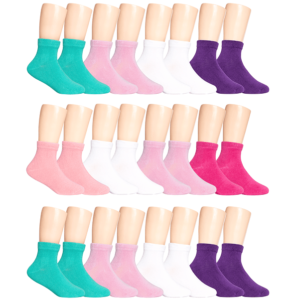 X12 Pares Calcetines Tobilleras Niñas Bambú Sin Costura 2