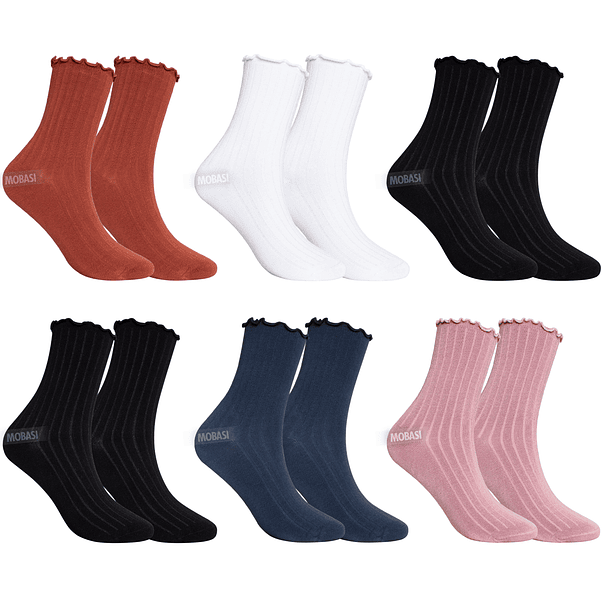 x6 Calcetín Largo americano Bambú,  Puño vuelo - Sin costura 1