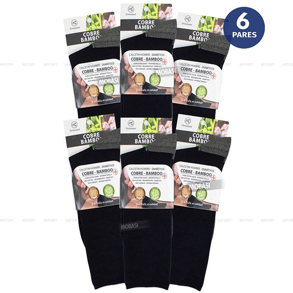 x6 Calcetín Bambú +COBRE Ejecutivo - Sin costura 4
