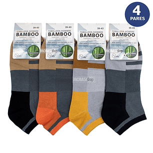 x4 Calcetín Tobilleras Bambú - Sin Costura