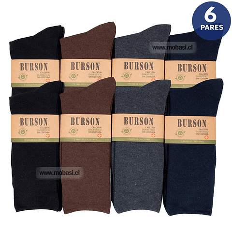 x6 Calcetines Polycotton Diabético - Sin costura