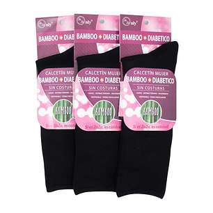 x3 Calcetines Largos de Bambú Negros - Sin costura