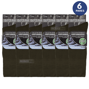 x6 Calcetín Bambú Uniformado Carabineros - Sin costura