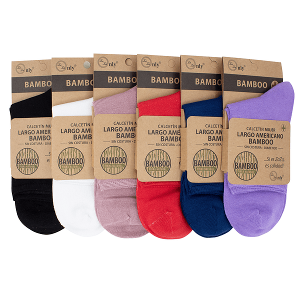 x6 Calcetín Largo americano Bambú - Sin costura 1