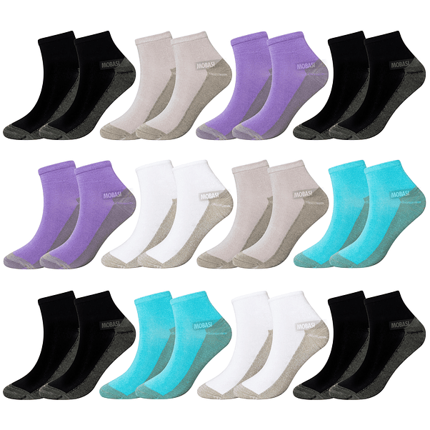 x12 Calcetín Tobilleras Bambú +COBRE - Sin costura 1