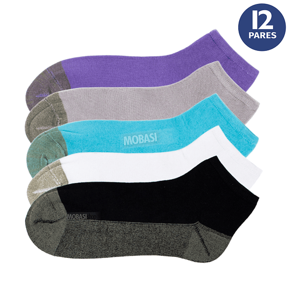 x12 Calcetín Tobilleras Bambú +COBRE - Sin costura 3
