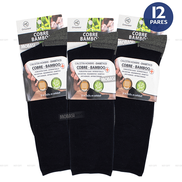 x12 Calcetín Bambú +COBRE Ejecutivo - Sin costura 4