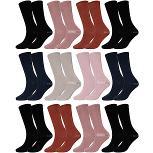 x12 Calcetines Largos de Bambú Juvenil - Sin costura