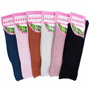 x12 Calcetines Largos de Bambú Juvenil - Sin costura