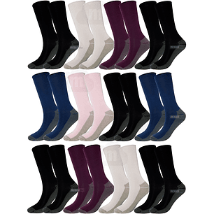 x12 Calcetínes largos Bambú +COBRE diabético - Sin costura