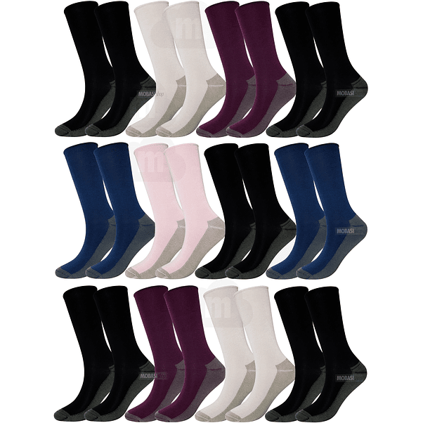 x12 Calcetínes largos Bambú +COBRE diabético - Sin costura 1