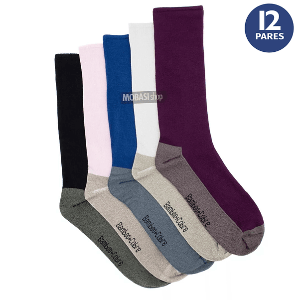 x12 Calcetínes largos Bambú +COBRE diabético - Sin costura 3