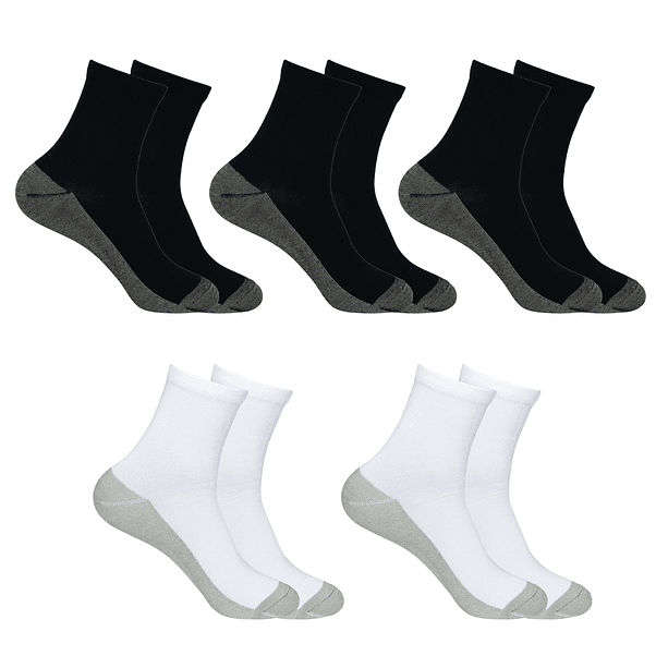 X5 Pares Calcetines Corte Medio Bambú +cobre en Caja Regalo 4
