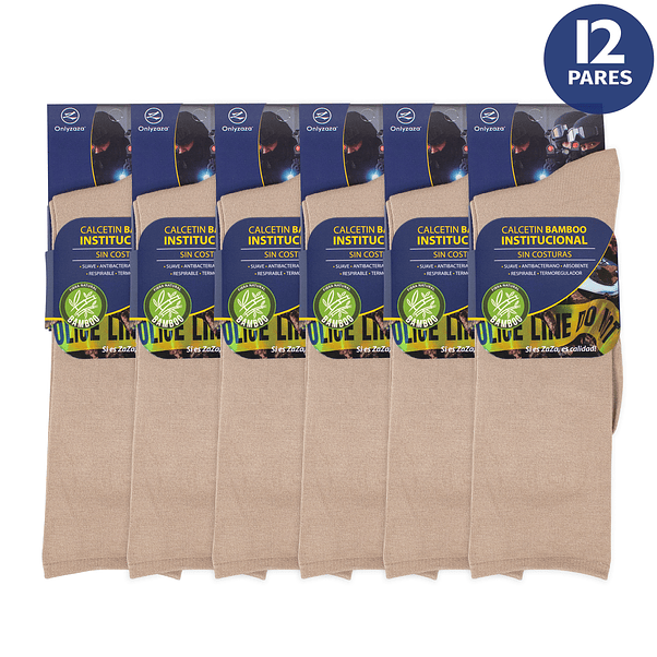 x12 Calcetín Bambú Uniformado Carabineros - Sin costura 5