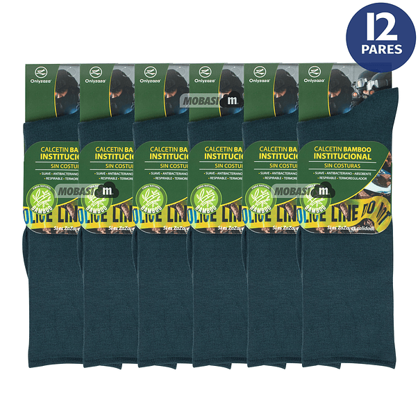 x12 Calcetín Bambú Uniformado Carabineros - Sin costura 6